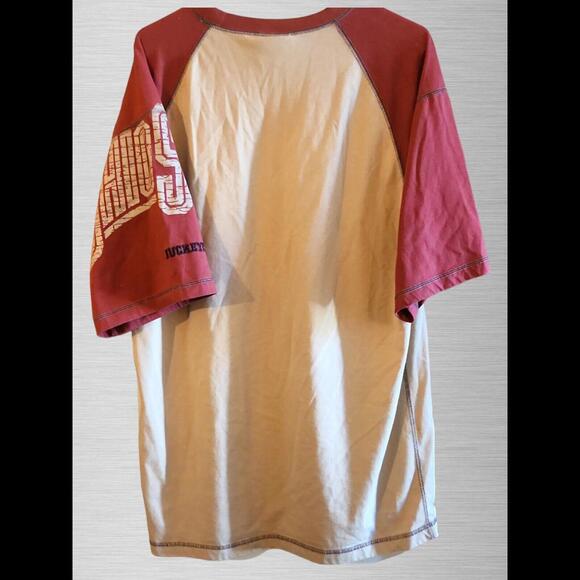 Vintage Ohio State Buckeyes NCAA VF Imagewear Shirt Mens SZ L Camo Raglan SS AOP - Picture 2 of 9